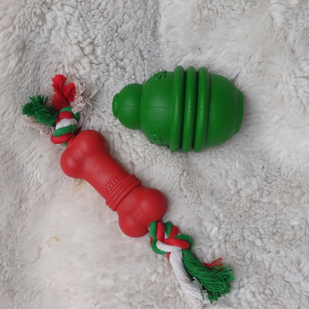 Bundle of two heavy-duty chew toys for medium sized dogs - NIP